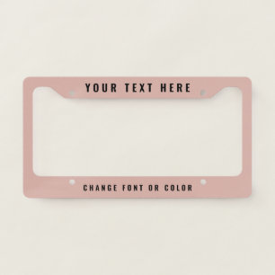 Custom Name Modern Pink Professional Car License Plate Frame