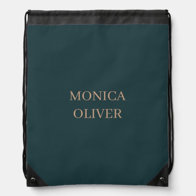 Custom name modern professional minimalist drawstring bag (Front)