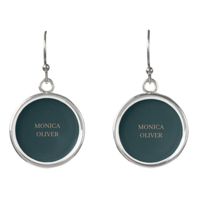 Custom name modern professional minimalist earrings (Front)