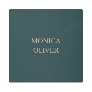 Custom name modern professional minimalist metal print