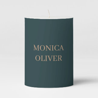 Custom name modern professional minimalist pillar candle