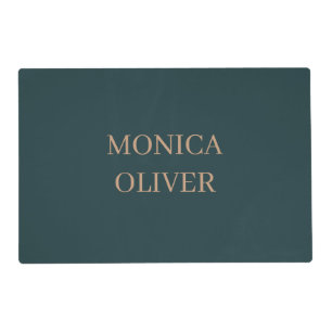 Custom name modern professional minimalist placemat