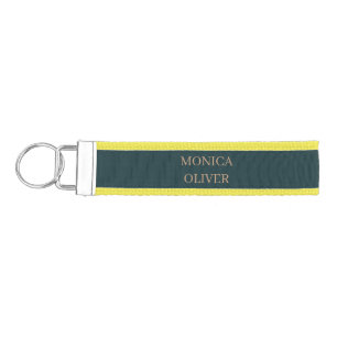Custom name modern professional minimalist wrist keychain