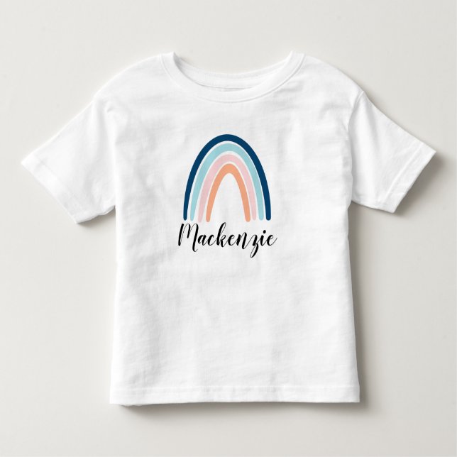 Custom Name Modern Rainbow Toddler T-shirt (Front)