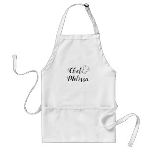 Custom Name Modern Script Chef Cook For her Adult Apron