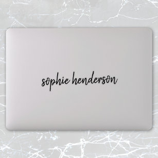 Custom Name   Modern Script Handwritten Laptop Sticker