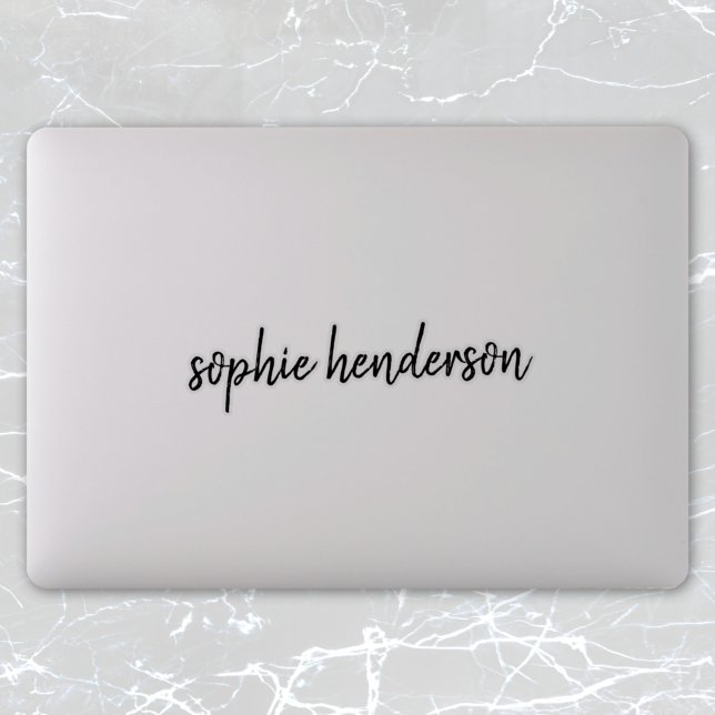 Custom Name | Modern Script Handwritten Laptop Sticker (Creator Uploaded)