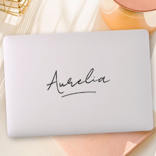 Custom Name Modern Script Signature Logo Laptop Sticker