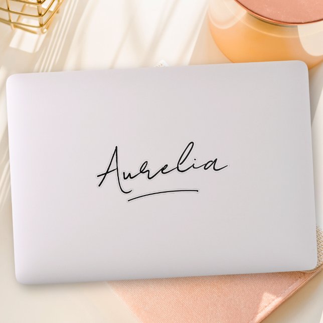 Custom Name Modern Script Signature Logo Laptop Sticker (Creator Uploaded)