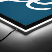 Custom Name Modern Teal Blue Garage  LED Sign (Corner)