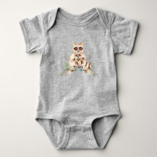 Custom Name Mom Baby Raccoon Baby Bodysuit