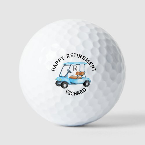 Custom Name Monogram Cart  Retirement