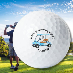 Custom Name Monogram Cart Retirement Golf Balls