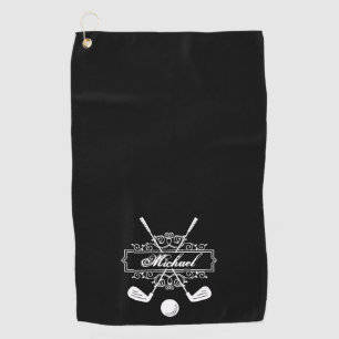 Custom Name Monogram Distressed Typography  Golf Towel
