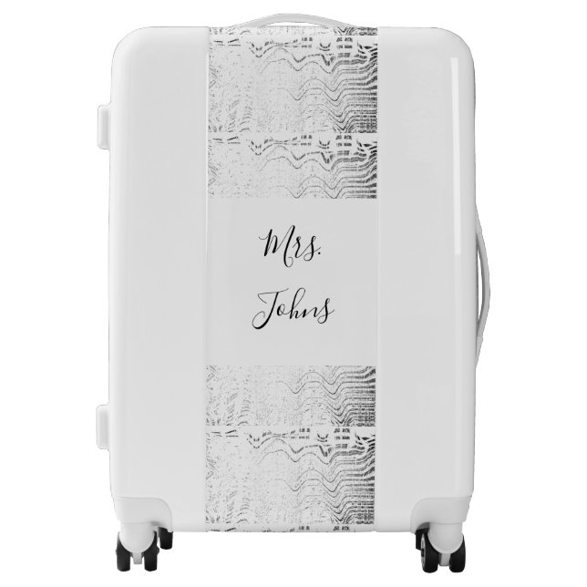 Custom Name Monogram Distressed White Pattern Cool Luggage (Front)
