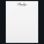 Custom name monogram elegant business letterhead<br><div class="desc">Custom name monogram elegant business letterhead. Stylish script typography for company name or title. Also nice for invitations to luxury party, wedding, Birthday, corporate event, office, law firm, practice, teacher etc. Chic black and white logo design for classy image. Print own address at the bottom optionally. Custom office supplies, writing...</div>