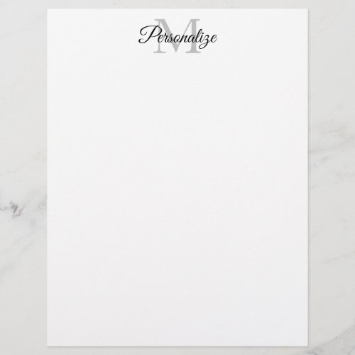 Custom name monogram elegant business letterhead