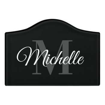 Custom Name Monogram Elegant Typography Welcome Door Sign by logotees at Zazzle