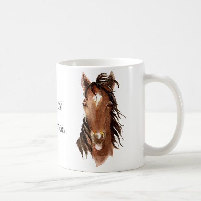 Custom Name Monogram Horse with Attitude Coffee Mug