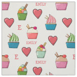 Custom Name &amp; Monogram Ice Cream Fabric by Yard