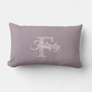 Custom Name Monogram Initial Letter F Script Chic Lumbar Pillow