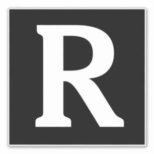 Custom Name Monogram Initials Black White Sticker