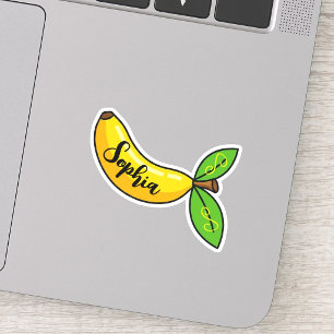 Custom Name Monogram kawaii Cute Banana Teacher Sticker
