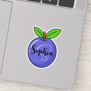 Custom Name Monogram kawaii Cute Grapes Teacher Sticker