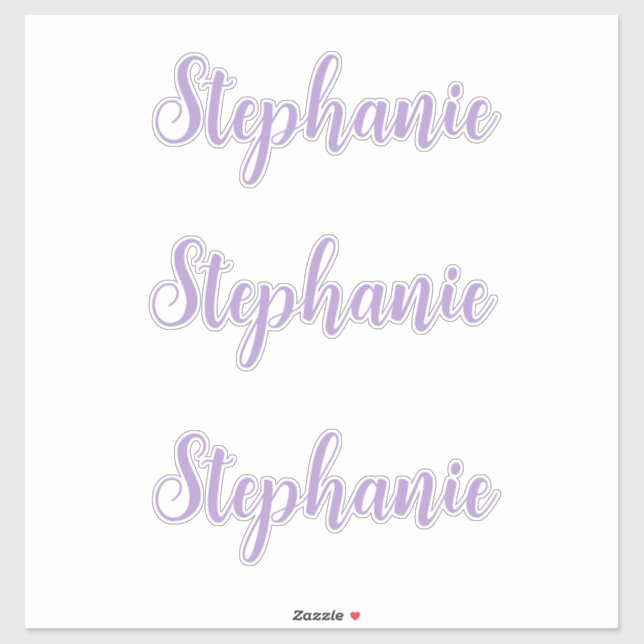 Custom Name Monogram Lavender Lilac Purple Elegant Sticker (Sheet)