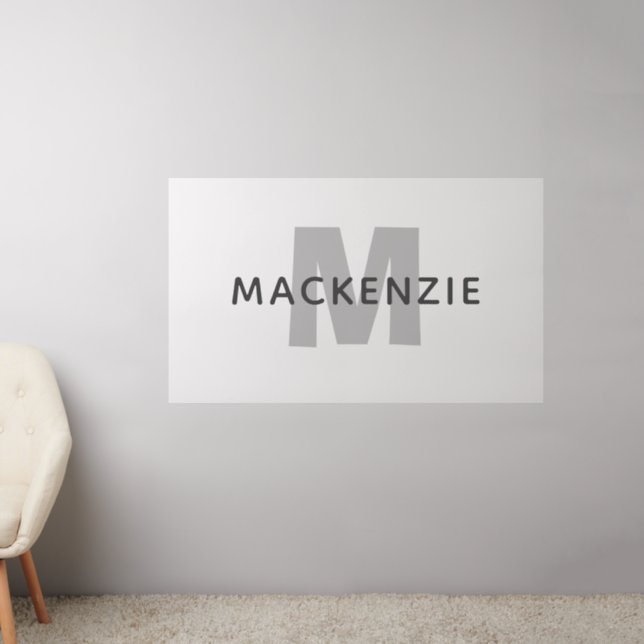Custom Name Monogram Modern Wall Decal (Living Room 2)