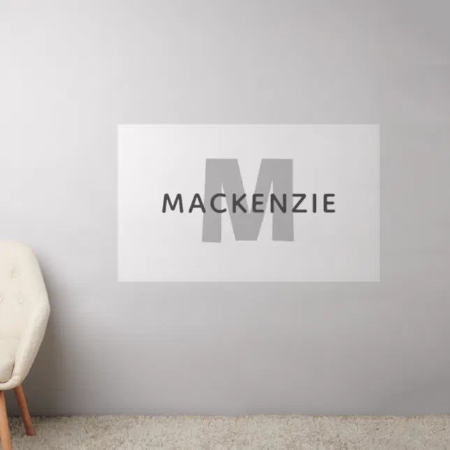 Custom Name Monogram Modern Wall Decal | Zazzle