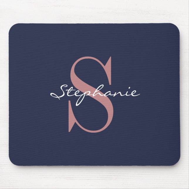 Custom Name Monogram Mouse Pad (Front)