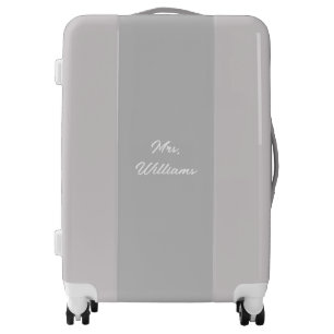 Custom Name Monogram Mrs Wife Grey Gray Elegant Luggage