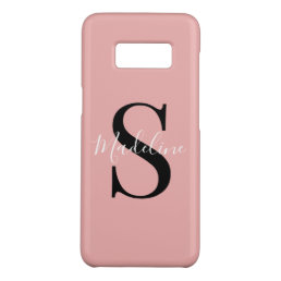 Custom Name Monogram on Pretty Pastel Rose Blush Case-Mate Samsung Galaxy S8 Case