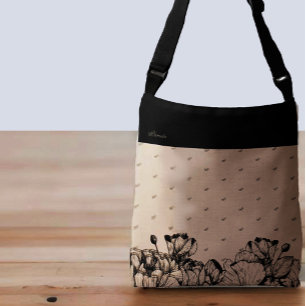 Custom Name & Monogram Pattern Crossbody Bag