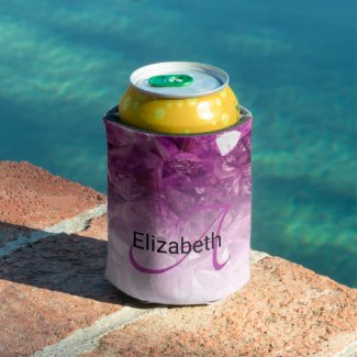 Custom Name Monogram Purple Ombre Crystals
