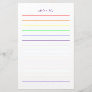 Custom Name Monogram Rainbow Colors Colorful  Stationery