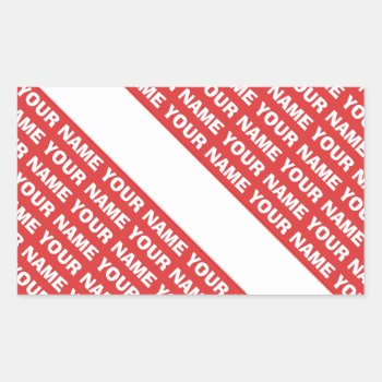 Custom Name Monogram Scuba Diving Symbol Flag Rectangular Sticker by myMegaStore at Zazzle