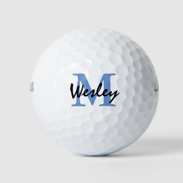 Custom Name Monogram Stylish Golf Balls (Front)