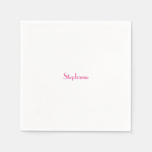 Custom Name Monogram Template Pink White 2023 Napkins