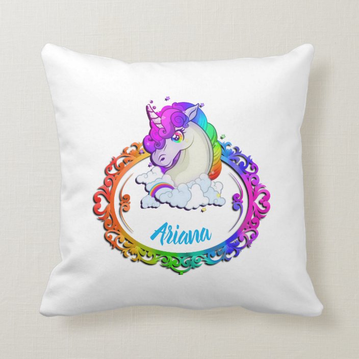 unicorn rainbow pillow