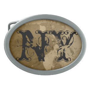 Custom name monogram vintage belt buckle
