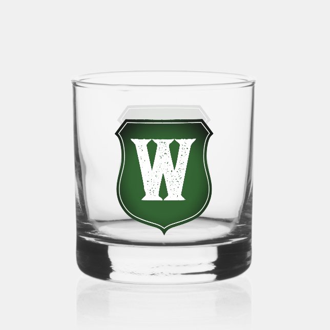Custom name monogram whisky glass gift (Front)