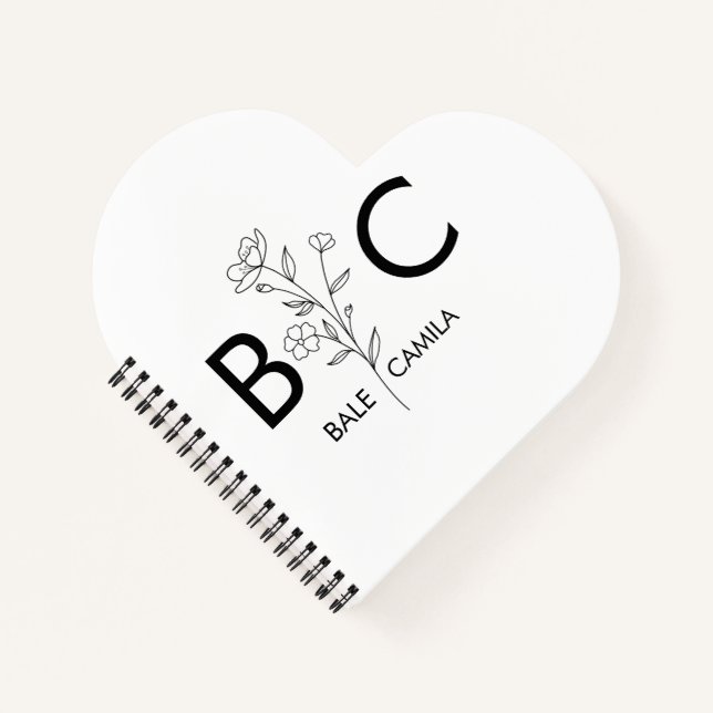 Custom name Monogrammed  Portfolio, Personalized  Notebook (Front)