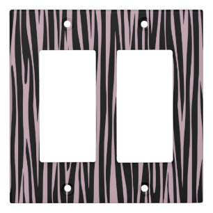 Custom Name Monogrammed Zebra stripes pattern Light Switch Cover