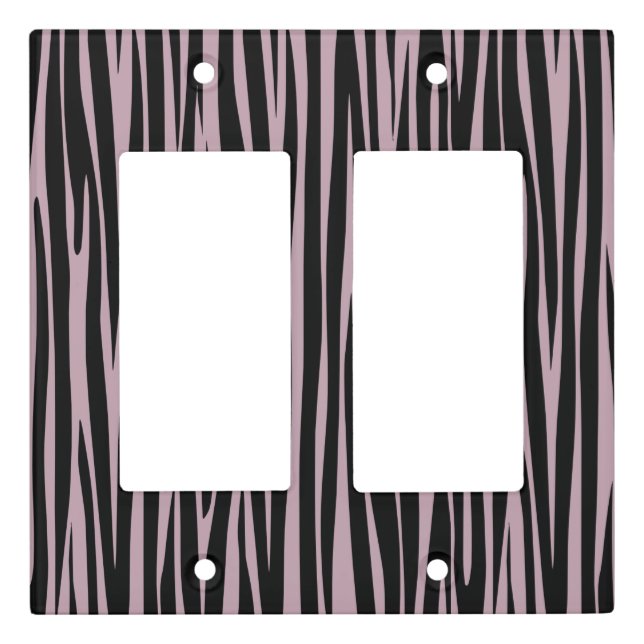 Custom Name Monogrammed Zebra stripes pattern Light Switch Cover (Front)