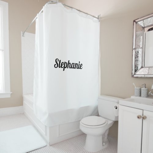 Custom Name Monograms Black White Decor Stylish  Shower Curtain