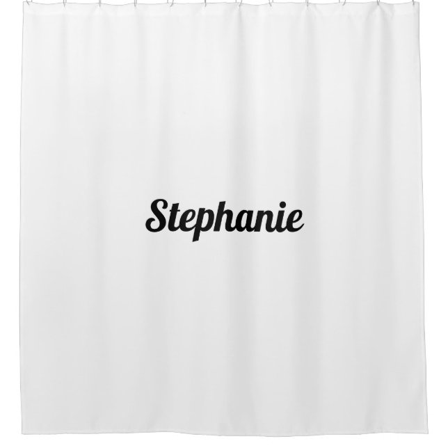 Custom Name Monograms Black White Decor Stylish  Shower Curtain (Front)