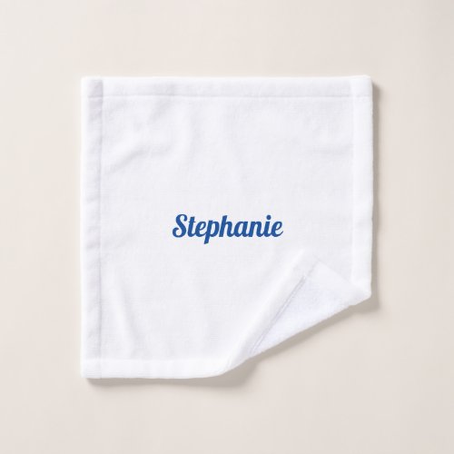 Custom Name Monograms Blue White Decor Stylish Wash Cloth