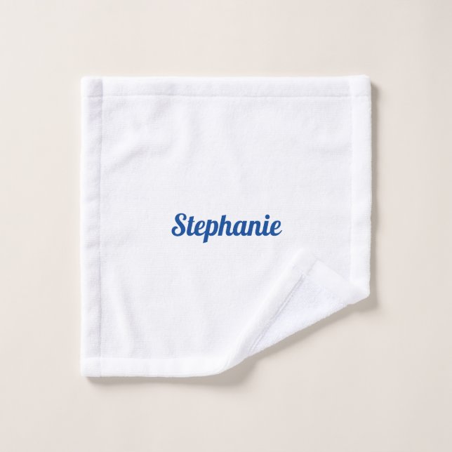 Custom Name Monograms Blue White Decor Stylish Wash Cloth (Wash Cloth)